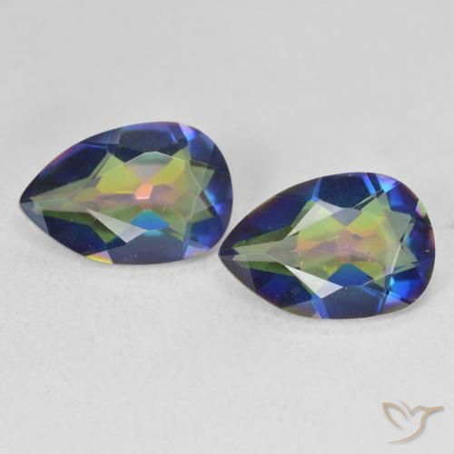 4.95ctw Naturel Multicolore Quartz mystique, En forme de poire, VVS-VS
