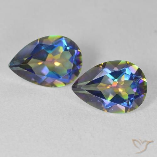 3.70ctw Naturel Multicolore Quartz mystique, En forme de poire, VVS-VS