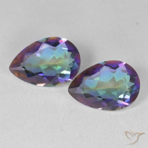 3.26ctw Naturel Multicolore Quartz mystique, En forme de poire, VVS-VS