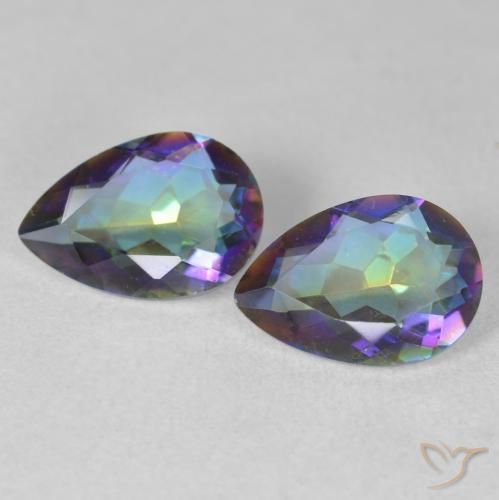 3.33ctw Naturel Multicolore Quartz mystique, En forme de poire, VS