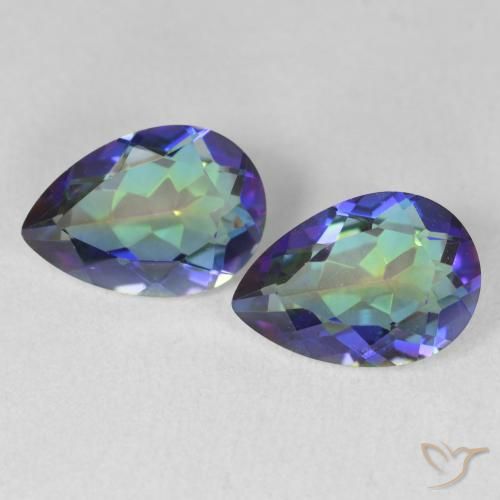 3.37ctw Naturel Multicolore Quartz mystique, En forme de poire, VS