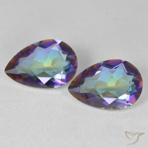 3.24ctw Naturel Multicolore Quartz mystique, En forme de poire, VS