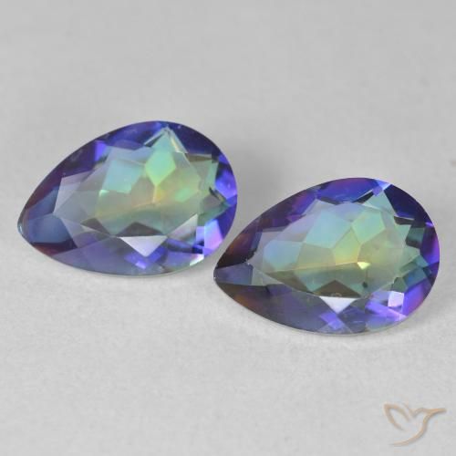 3.48ctw Naturel Multicolore Quartz mystique, En forme de poire, VS