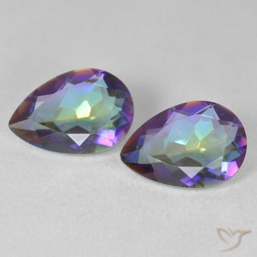 3.42ctw Naturel Multicolore Quartz mystique, En forme de poire, VS
