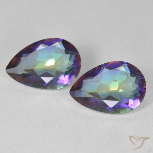 3.45ctw Naturel Multicolore Quartz mystique, En forme de poire, VS