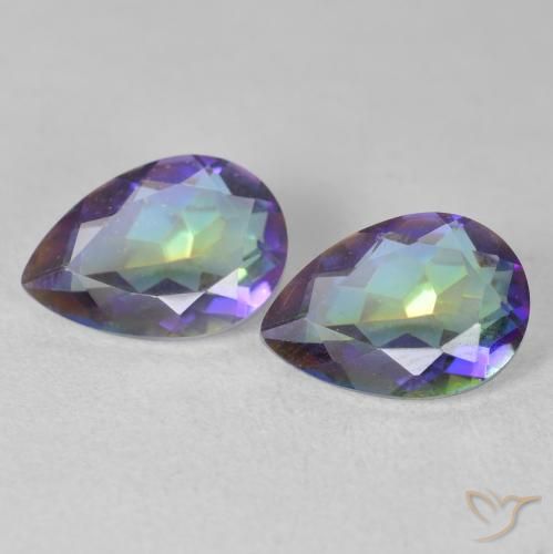3.33ctw Naturel Multicolore Quartz mystique, En forme de poire, VS