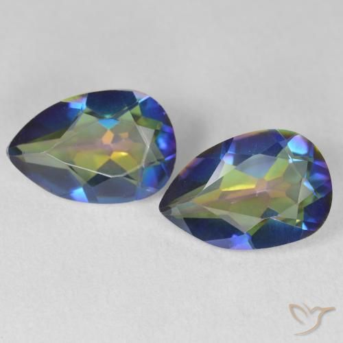 5.29ctw Naturel Multicolore Quartz mystique, En forme de poire, VVS-VS