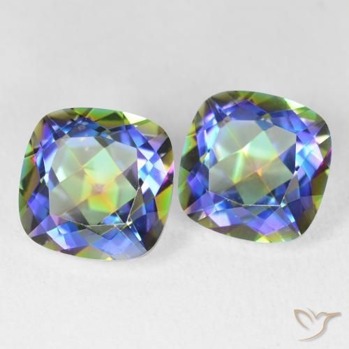 Shop natural 8.45ct Multicolore Quartz mystique gems, Coussin, from Brésil at GemSelect. In stock, global shipping!