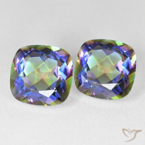 Shop natural 8.40ct Multicolore Quartz mystique gems, Coussin, from Brésil at GemSelect. In stock, global shipping!