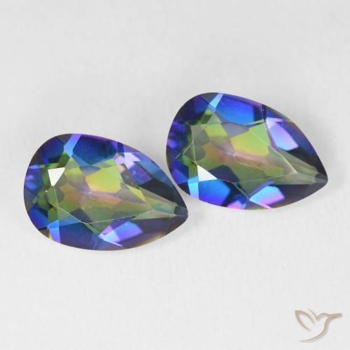 5.00ctw Naturel Multicolore Quartz mystique, En forme de poire, VVS