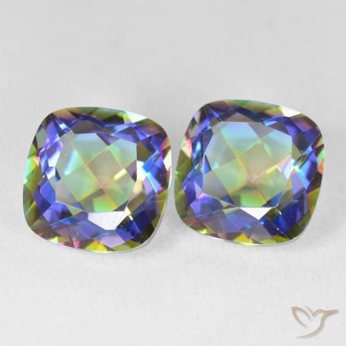 Shop natural 8.51ct Multicolore Quartz mystique gems, Coussin, from Brésil at GemSelect. In stock, global shipping!