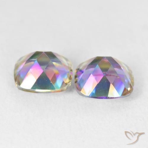 Achetez naturel 4.05ct Multicolore Quartz mystique gems, Coupe coussin, En provenance Brésil chez GemSelect. En stock, livraison internationale!