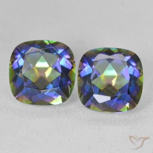 Achetez naturel 4.03ct Multicolore Quartz mystique gems, Coupe coussin, En provenance Brésil chez GemSelect. En stock, livraison internationale!