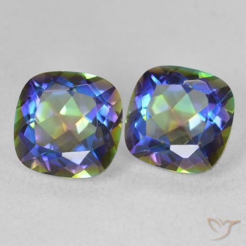 Achetez naturel 4.03ct Multicolore Quartz mystique gems, Coupe coussin, En provenance Brésil chez GemSelect. En stock, livraison internationale!