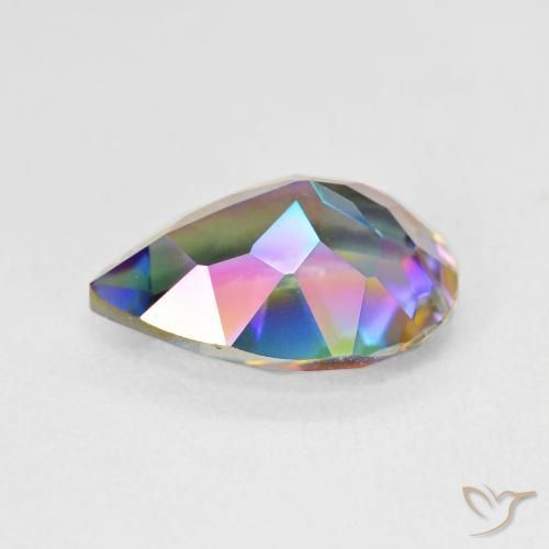 Quartz mystique Multicolore naturelle En forme de poire, 4.82 ct, VVS-VS