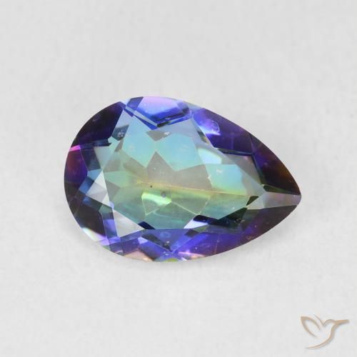 Quartz mystique Multicolore naturelle En forme de poire, 1.66 ct, VS