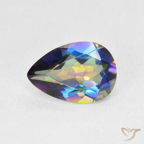 1.82ct Naturel Multicolore Quartz mystique, En forme de poire, VS