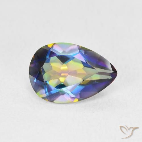 Quartz mystique Multicolore naturelle En forme de poire, 1.82 ct, VS
