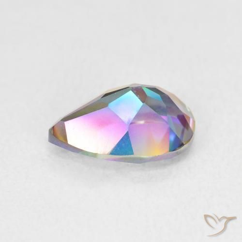 Quartz mystique Multicolore naturelle En forme de poire, 1.82 ct, VS