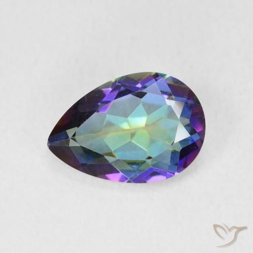 1.82ct Naturel Multicolore Quartz mystique, En forme de poire, VS