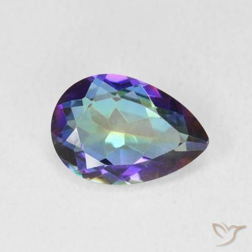 Quartz mystique Multicolore naturelle En forme de poire, 1.82 ct, VS
