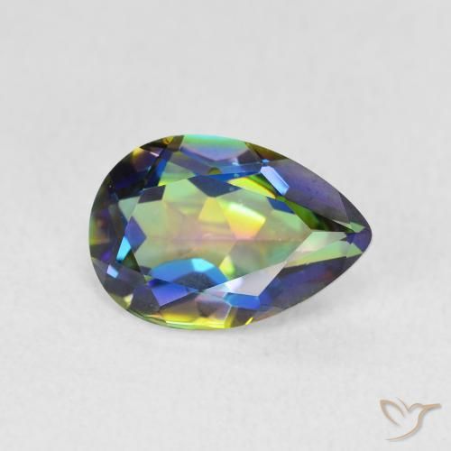 Quartz mystique Multicolore naturelle En forme de poire, 1.89 ct, VVS