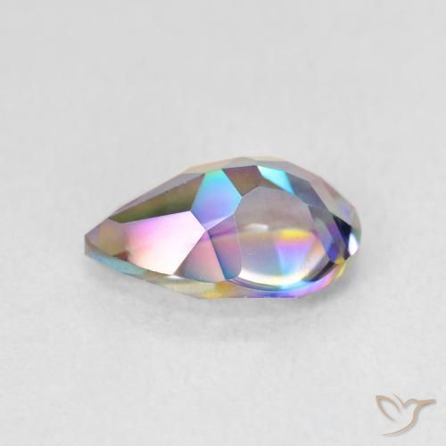 Quartz mystique Multicolore naturelle En forme de poire, 1.89 ct, VVS