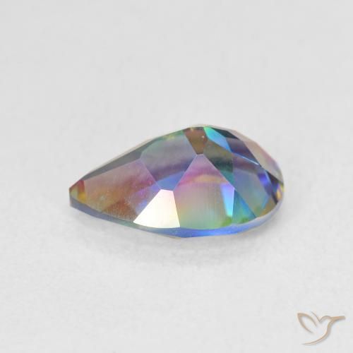 Quartz mystique Multicolore naturelle En forme de poire, 1.75 ct, VVS