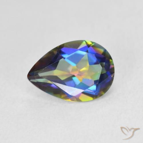 1.78ct Naturel Multicolore Quartz mystique, En forme de poire, VVS