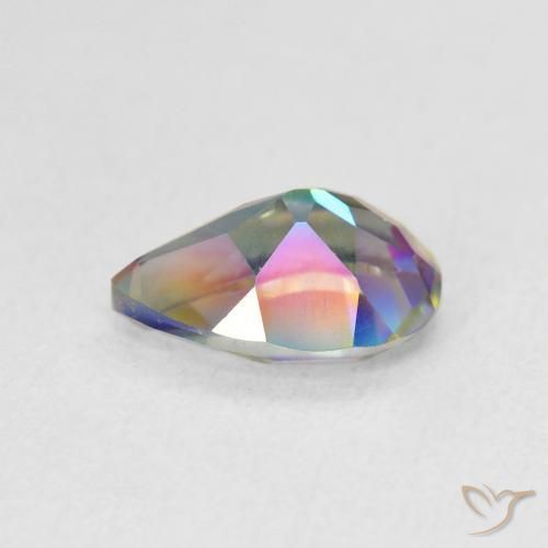 Quartz mystique Multicolore naturelle En forme de poire, 1.78 ct, VVS