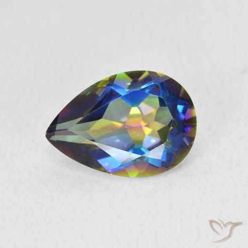 Quartz mystique Multicolore naturelle En forme de poire, 1.84 ct, VVS