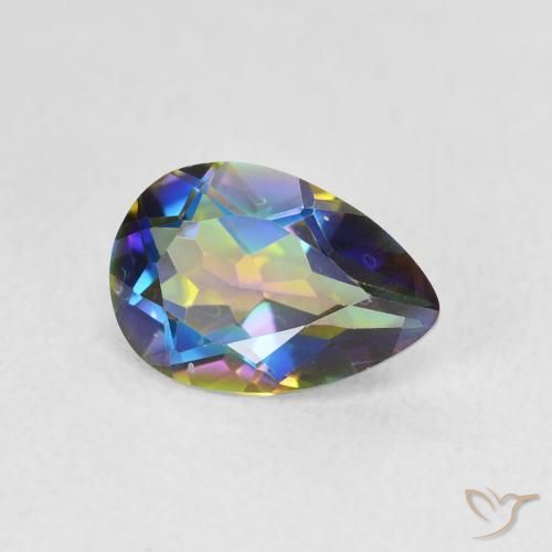 Quartz mystique Multicolore naturelle En forme de poire, 1.74 ct, VVS