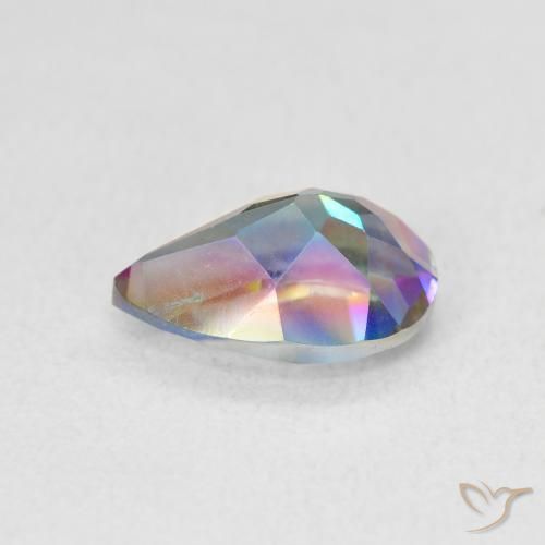Quartz mystique Multicolore naturelle En forme de poire, 1.74 ct, VVS