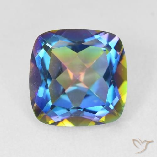 6.80ct Naturel Multicolore Quartz mystique, Coussin, VVS
