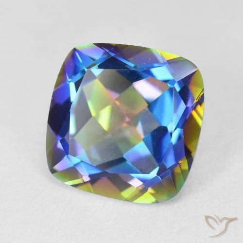 Quartz mystique Multicolore naturelle Coussin, 6.64 ct, VVS