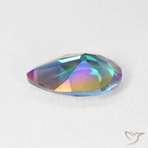 Quartz mystique Multicolore naturelle En forme de poire, 2.33 ct, VVS