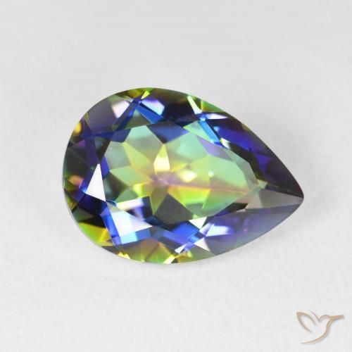 Quartz mystique Multicolore naturelle En forme de poire, 4.99 ct, VVS