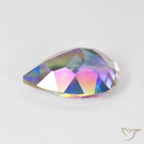 Quartz mystique Multicolore naturelle En forme de poire, 4.99 ct, VVS