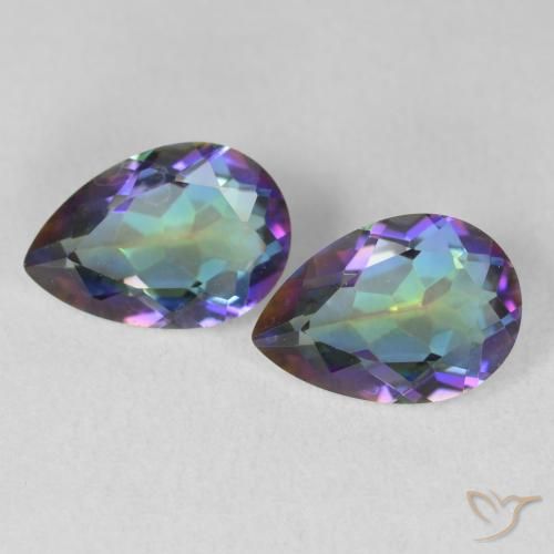 3.48ctw Naturel Multicolore Quartz mystique, En forme de poire, VVS-VS