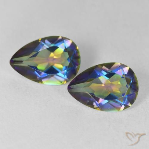 3.65ctw Naturel Multicolore Quartz mystique, En forme de poire, VVS-VS