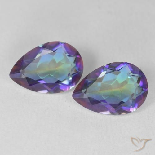 3.41ctw Naturel Multicolore Quartz mystique, En forme de poire, VVS-VS