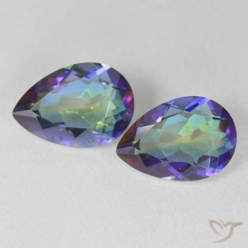 3.68ctw Naturel Multicolore Quartz mystique, En forme de poire, VVS-VS