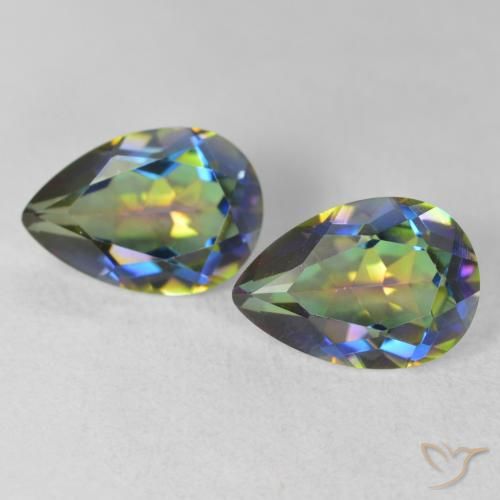 3.87ctw Naturel Multicolore Quartz mystique, En forme de poire, VVS-VS
