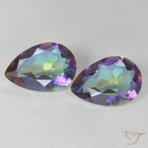 3.16ctw Naturel Multicolore Quartz mystique, En forme de poire, VVS-VS