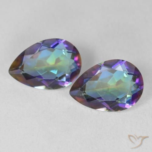3.40ctw Naturel Multicolore Quartz mystique, En forme de poire, VVS-VS