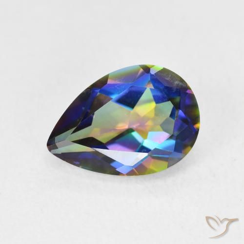 1.87ct Naturel Multicolore Quartz mystique, En forme de poire, VVS