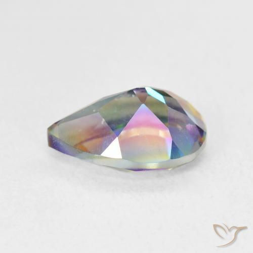 Quartz mystique Multicolore naturelle En forme de poire, 1.87 ct, VVS