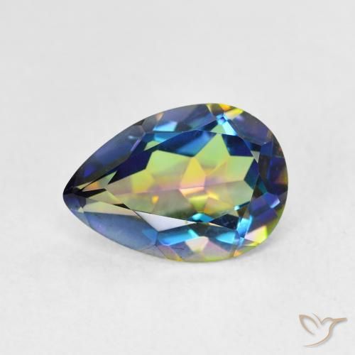 Quartz mystique Multicolore naturelle En forme de poire, 1.82 ct, VVS