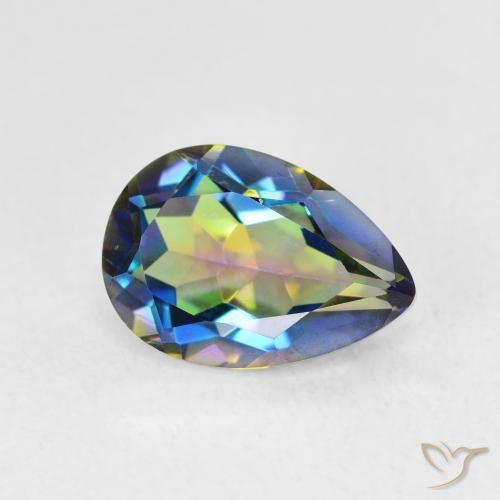 Quartz mystique Multicolore naturelle En forme de poire, 1.82 ct, VVS