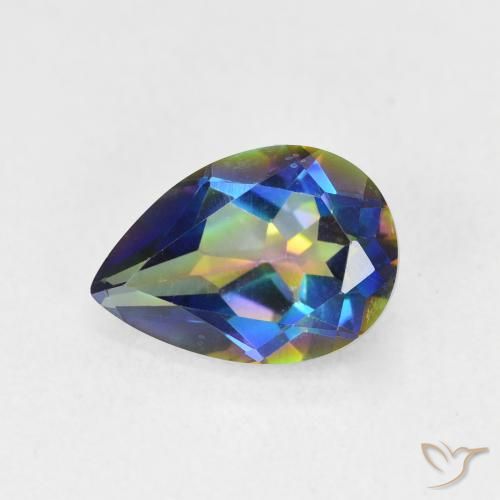 Quartz mystique Multicolore naturelle En forme de poire, 1.83 ct, VVS-VS